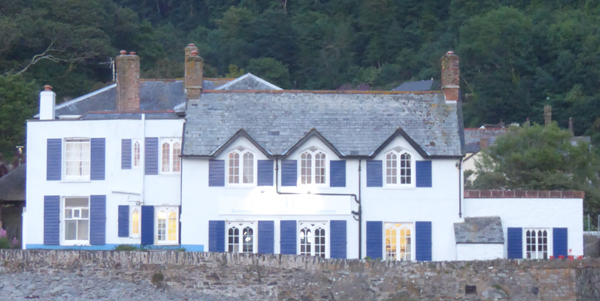 View of late Georgian to Early Victorian hotel in Lynmouth on the borders of Exmoor
