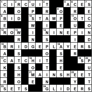 Issue 107: Crossword Leisure Activities solution the Shaw Sheet