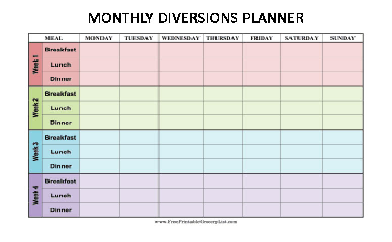 Thumbnail Monthly Diversions Planner Diary Calendar