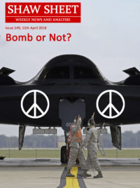 Cover Page Issue 149 Stealth bomber with peace signs