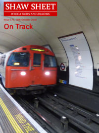 Cover Page Issue 172 On track - a tube train Northbound on the Bakerloo line with 'Mind the Gap' visible