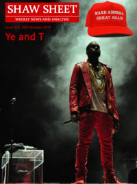 Cover page Issue 175 'Ye and T' - Kanwe West on stage at the West performing at Lollapalooza Chile in 2011