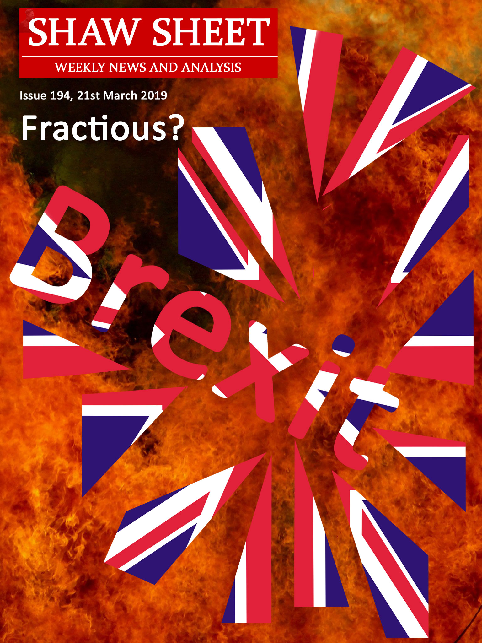 Cover Page 194 An explosion with Brexit in front of it